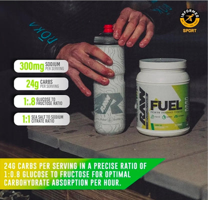RAW Fuel, Premium Endurance Supplement Powder, Orange (60 Servings) - Peak Performance, Hydration & Stamina During Workouts, Training or Competition - 24g of Carbohydrates & 300mg of Sodium