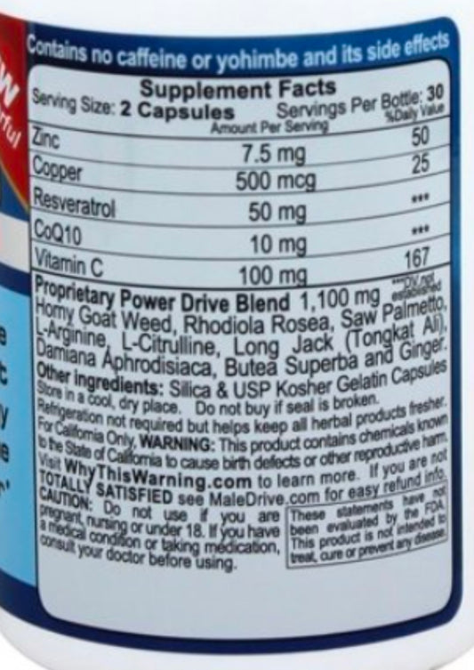 Male Drive Max 60 Caps | Get 100% Best Quality Vitamin