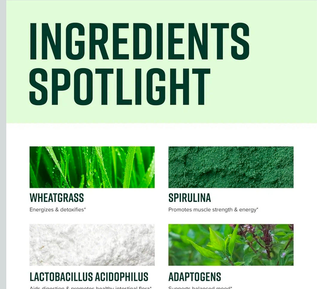 Vibrant Health, Green Vibrance, Includes 65 Plant-Based Superfoods, 25 Billion Probiotics, Fiber, Adaptogens & Enzymes, 83 Servings