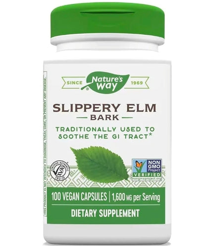 Slippery Elm Bark 400mg Dietary Supplement Compatible with Nature's Way, 100Ct