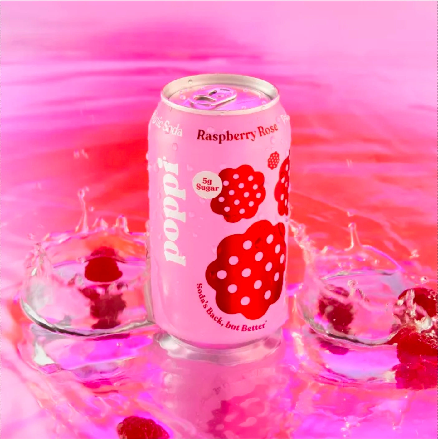 Poppi Raspberry Rose Prebiotic Beverage - 12 fl oz Can