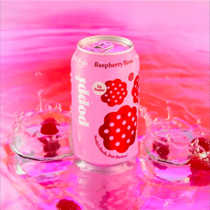 Poppi Raspberry Rose Prebiotic Beverage - 12 fl oz Can