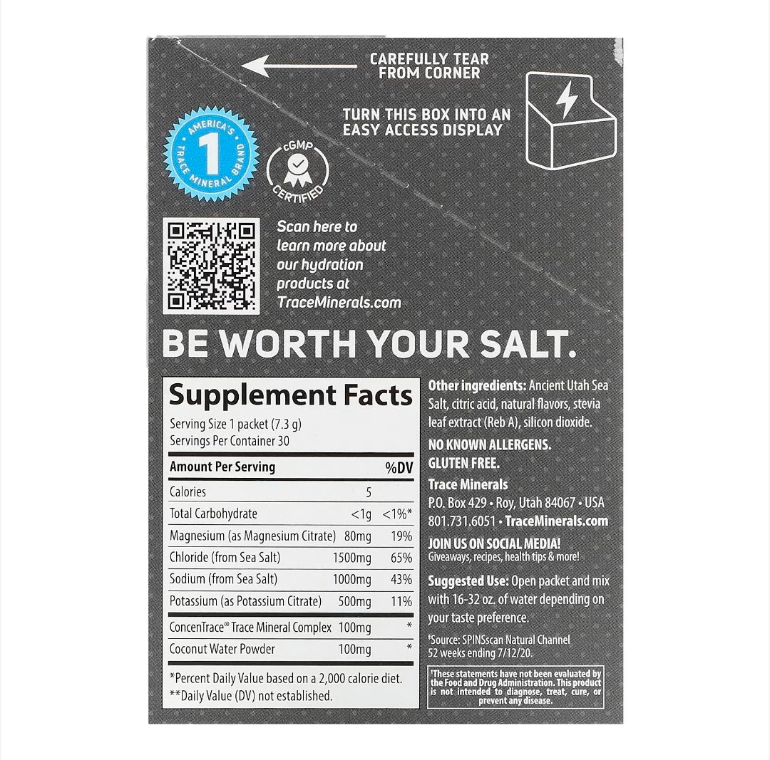 TM Sport, ZEROLyte, Electrolyte Drink Mix, Salty Watermelon, 30 Packets, 0.27 oz (7.3 g) Each