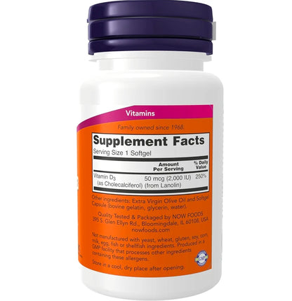 Now Foods, Vitamin D3 2000Iu (Softgels)