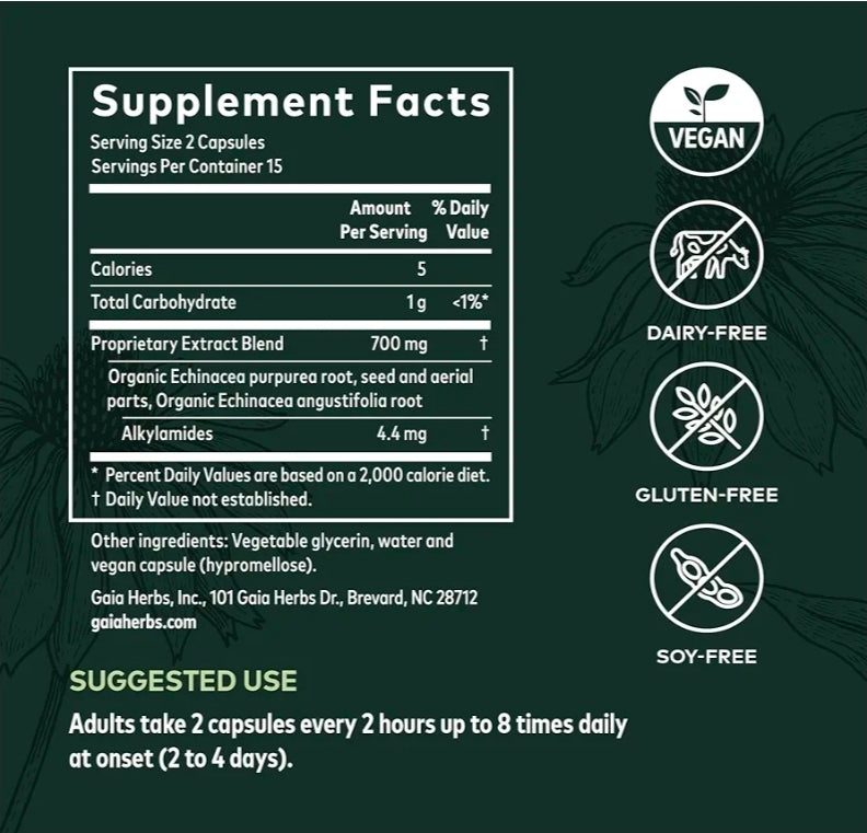 Gaia Herbs Echinacea Supreme Liquid Phyto-Capsules, 30 Count