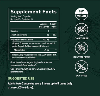 Gaia Herbs Echinacea Supreme Liquid Phyto-Capsules, 30 Count