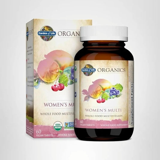Garden of Life Organics Organic Multivitamin for Women - Womens Multi with Vitamin C, D, Folate, B6, B12, Biotin, Iron, Vegan Whole Food Vitamins for Women, Energy, Skin, Nails, 60 Tablets