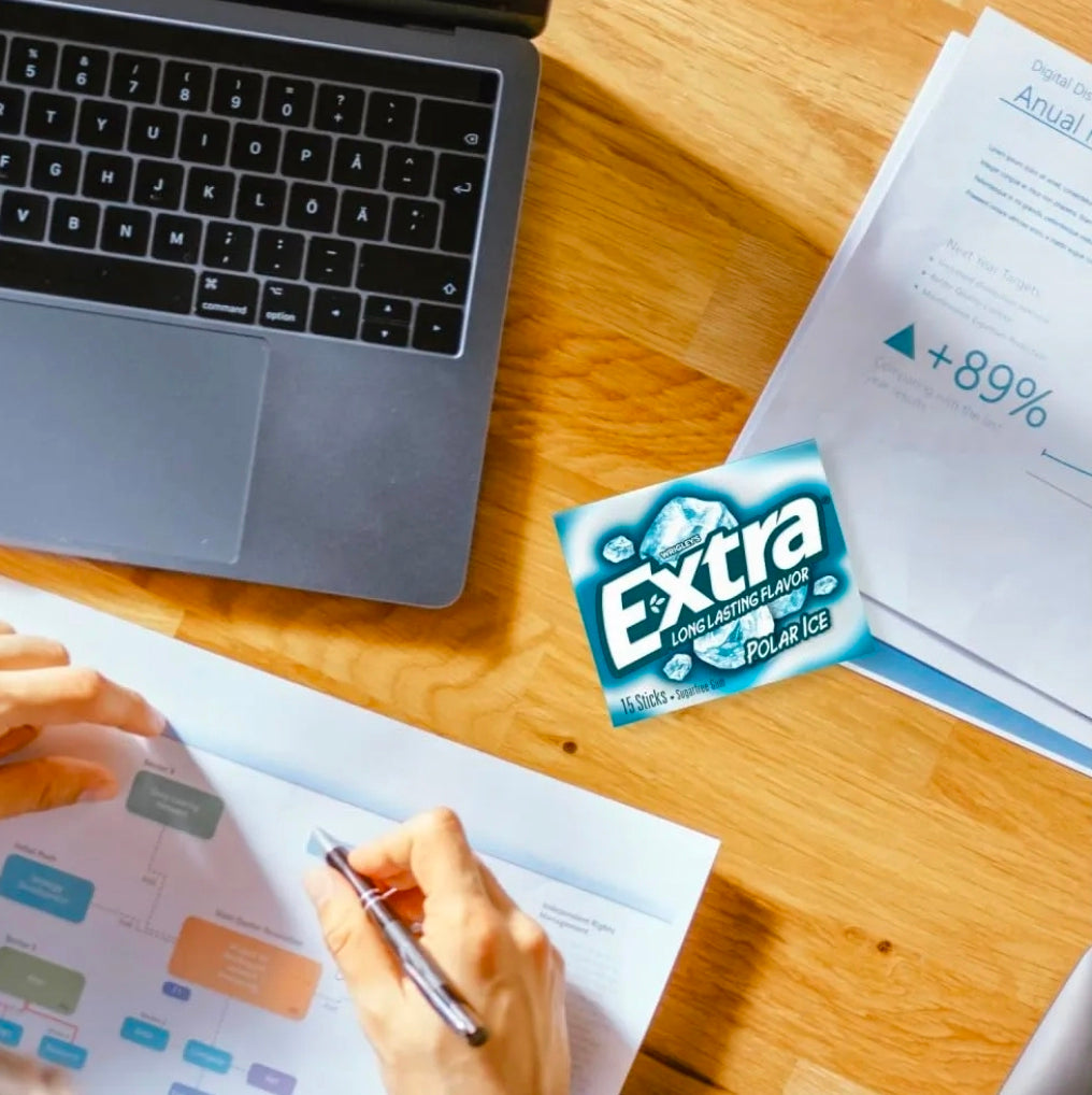 EXTRA Gum Polar Ice Sugar Free Chewing Gum, Single Pack, 15 Stick