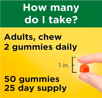 Nature Made Vitamin D3 K2 Gummies, Vitamin D 5000 IU Per Serving for Bone, Teeth, Muscle and Immune Support, 50 Gummy Vitamins, 25 Day Supply