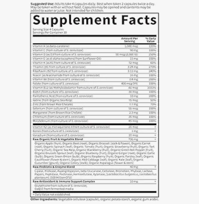 Garden of Life Multivitamin for Women 50 & Over, Vitamin Code Women 50 & Wiser Multi - 120 Capsules, Vitamins for 50 Plus with B Vitamins, Vitamins A, C, D3, E & K, CoQ10, Probiotics & Enzymes