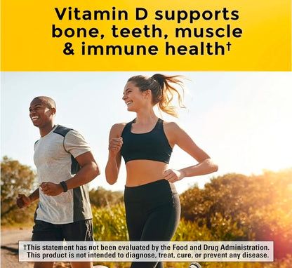 Nature Made Vitamin D3 K2 Gummies, Vitamin D 5000 IU Per Serving for Bone, Teeth, Muscle and Immune Support, 50 Gummy Vitamins, 25 Day Supply