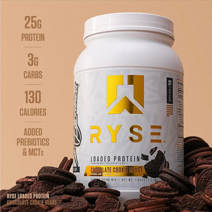 RYSE Loaded Protein Powder - Chocolate Cookie Blast - 25g Whey Protein Isolate & Concentrate with Prebiotic Fiber & MCTs - Low Carb, Low Sugar, Digestive-Friendly - 27 Servings / 2 lb Tub
Amazon's Choice