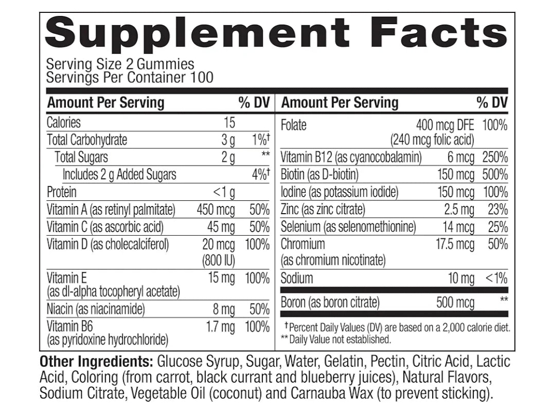 OLLY Women's Multi Vitamin Gummies with Biotin, Blissful Berry (200 ct.)