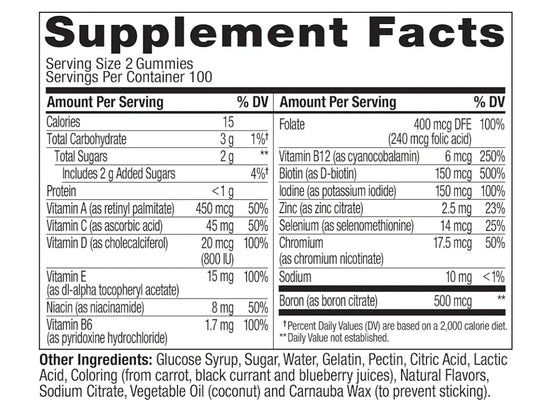 OLLY Women's Multi Vitamin Gummies with Biotin, Blissful Berry (200 ct.)
