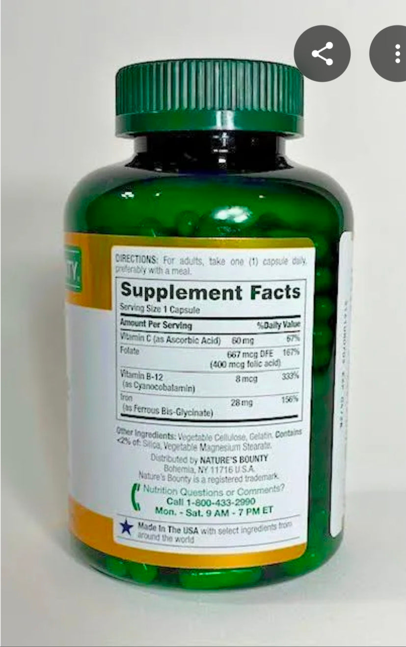 Nature's Bounty Iron Glycinate 300  Capsules