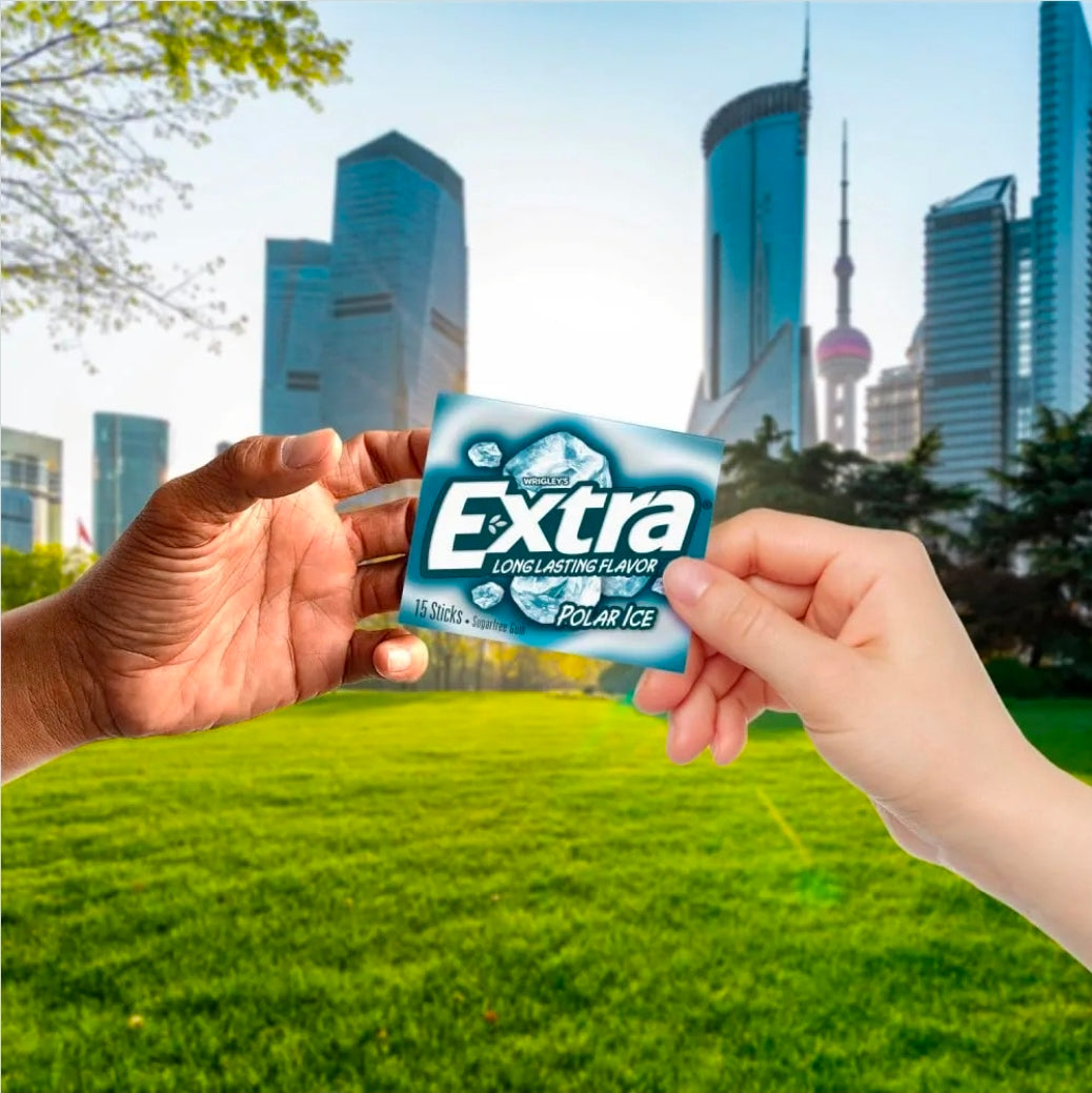 EXTRA Gum Polar Ice Sugar Free Chewing Gum, Single Pack, 15 Stick