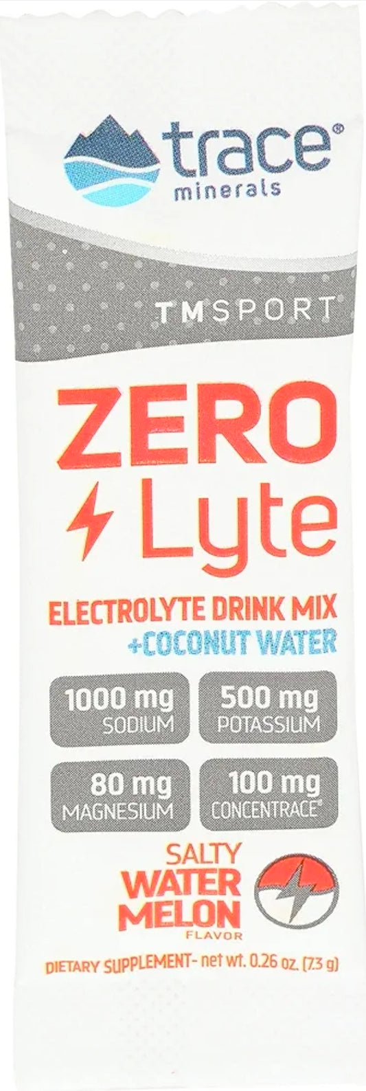 Trace Minerals Research Salty Watermelon Zerolyte Drink Mix SGL, 0.26 Oz