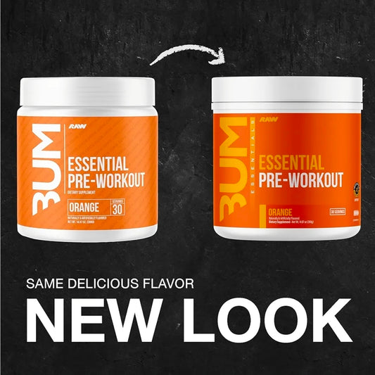 RAW Essential Pre-Workout Powder (Orange) - Chris Bumstead Sports Nutrition Supplement for Men & Women - Preworkout Energy Powder with Caffeine, L-Citrulline, L-Tyrosine, & Beta Alanine Blend20.99k