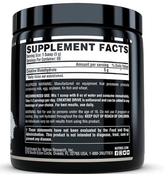 Nutrex Research Creatine Drive, 300 Gram