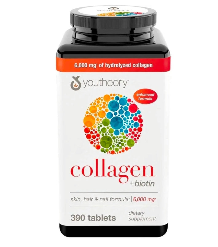 youtheory Collagen +biotin Advanced Formula (390 tablets) 1, 2 and 3, 1 Pack