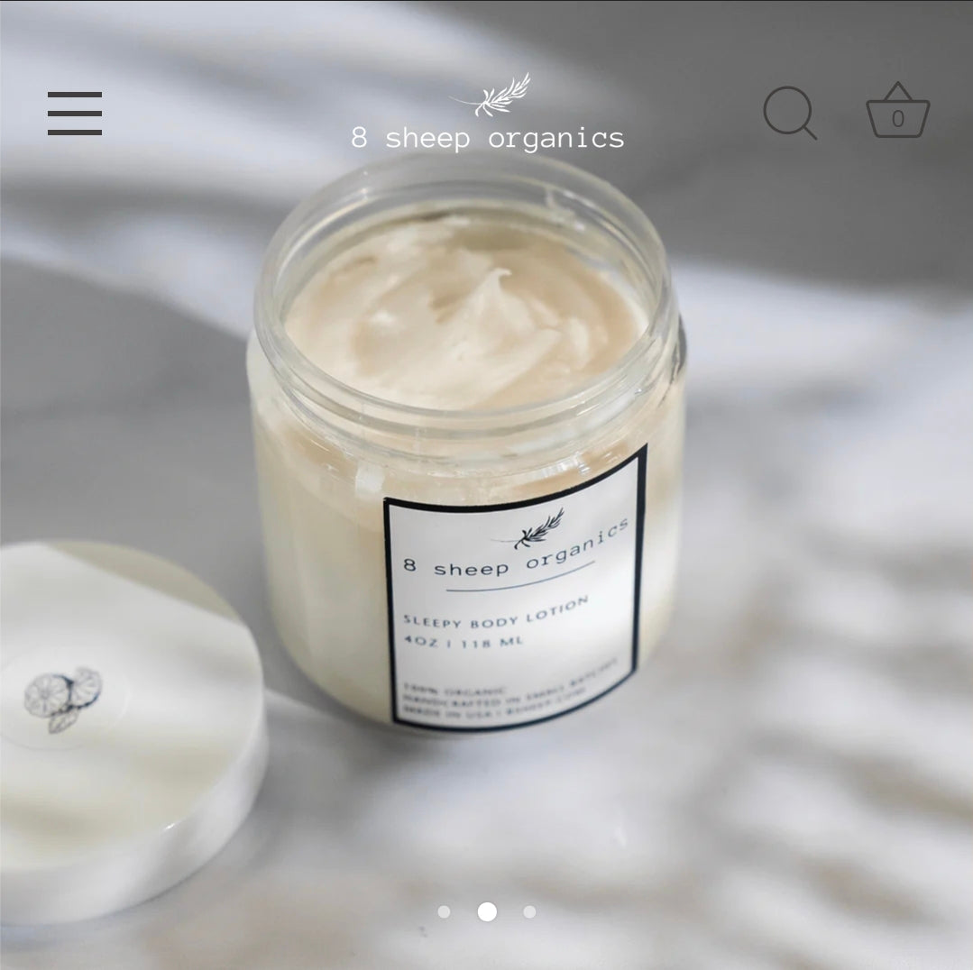 8 Sheep Organics Sleepy Body Lotion 4 oz. Lavender