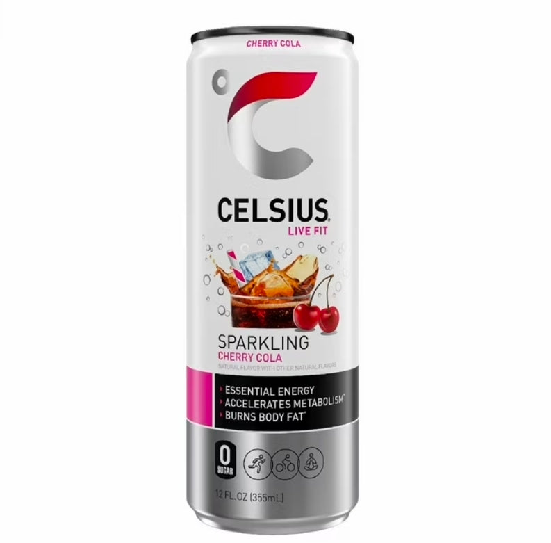 CELSIUS Sparkling Cherry Cola, Functional Energy Drink 12 fl oz Single Can