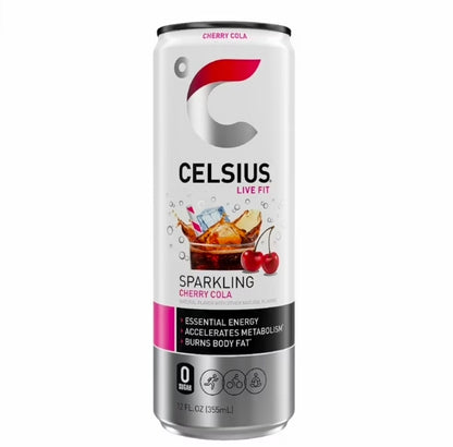 CELSIUS Sparkling Cherry Cola, Functional Energy Drink 12 fl oz Single Can