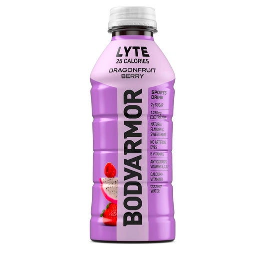 BODYARMOR LYTE Sports Drink Low-Calorie Sports Beverage, Dragonfruit Berry, Natural Flavors With Vitamins, Potassium-Packed Electrolytes, Perfect For Athletes, 20 Fl Oz