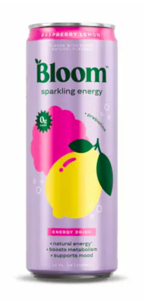 Raspberry Lemon + Prebiotics Sparkling Energy Drink Can