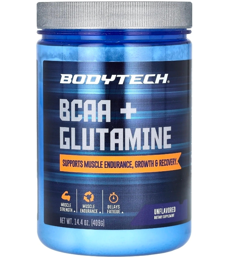 BodyTech, BCAA + Glutamine, Unflavored, 14.4 oz (409 g