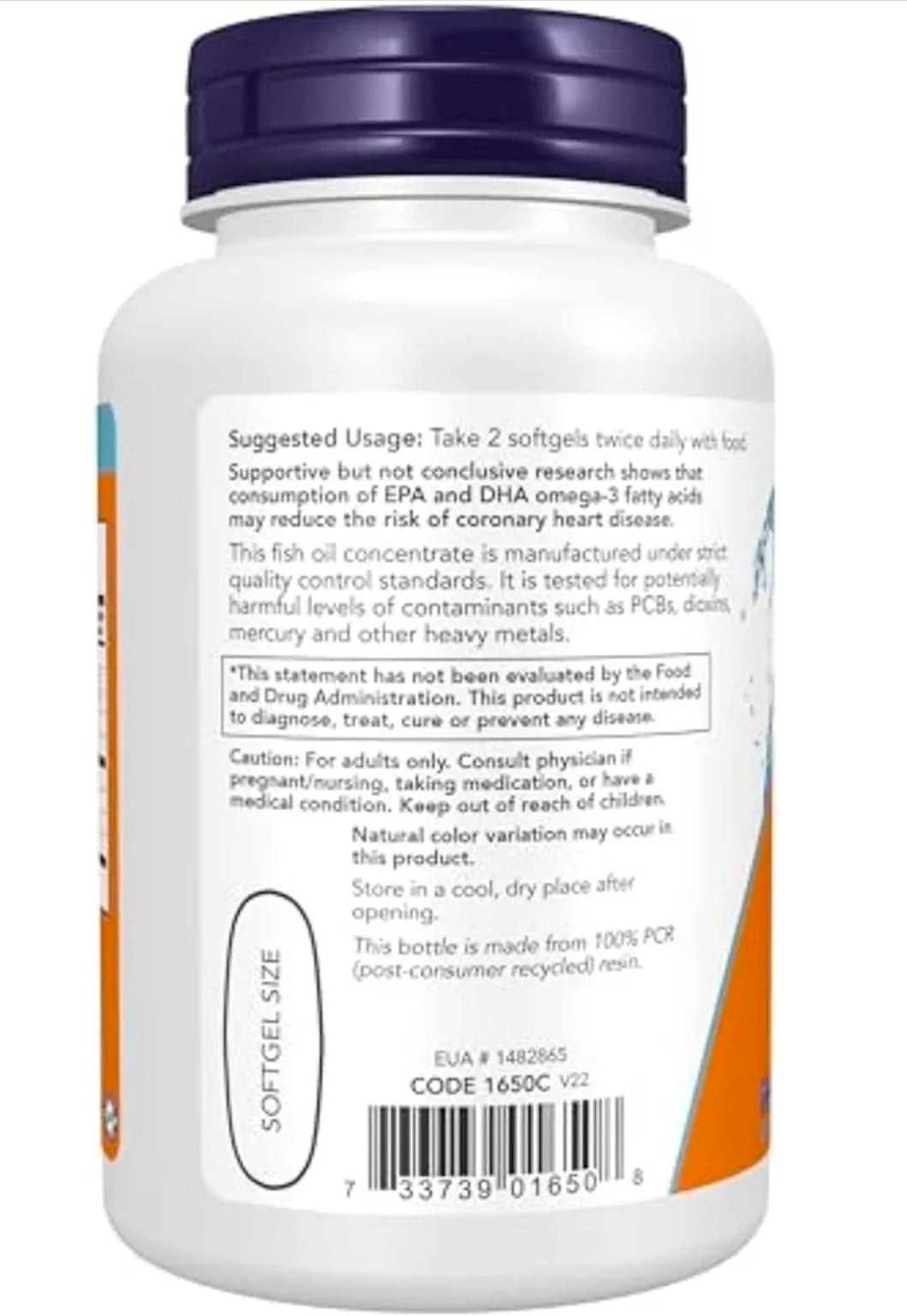 NOW Supplements, Omega-3 180 EPA / 120 DHA, Molecularly Distilled, Cardiovascular Support, 100 Softgels
