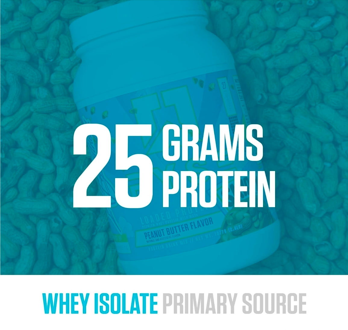 RYSE Loaded Protein Powder - Skippy Peanut Butter - 25g Whey Protein Isolate & Concentrate with Prebiotic Fiber & MCTs - Low Carb, Low Sugar