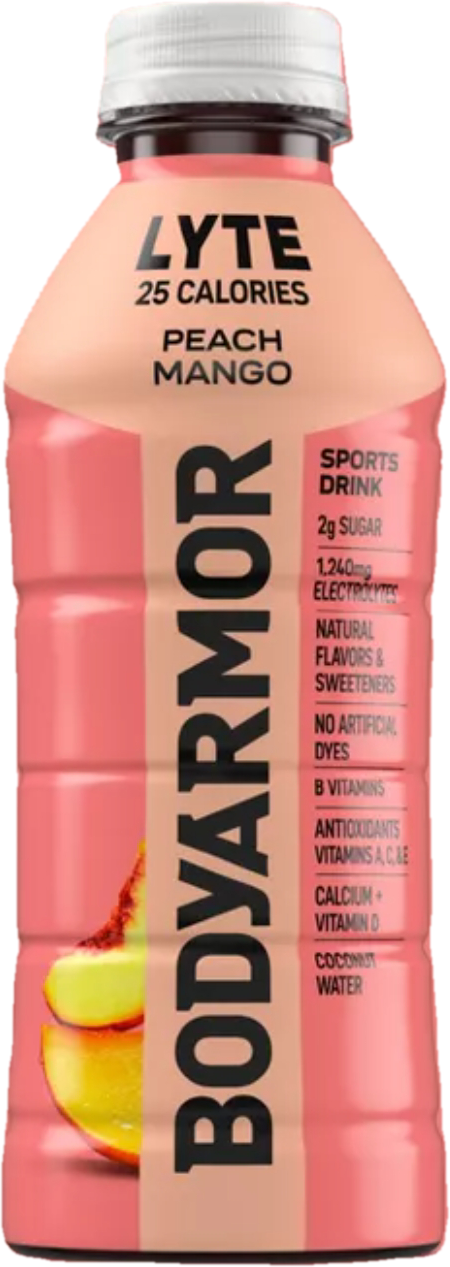 BODYARMOR LYTE Sports Drink Low-Calorie Sports Beverage, Peach Mango, Coconut Water Hydration, Natural Flavors With Vitamins, Potassium-Packed Electrolytes, Perfect For Athletes, 20FI Oz