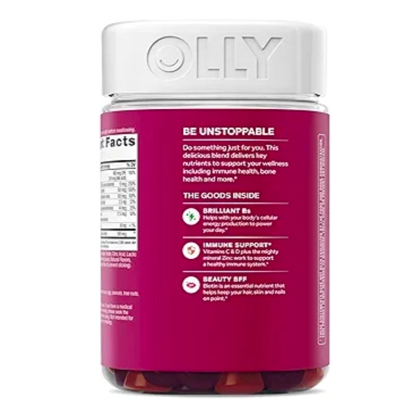 OLLY Women's Multi Vitamin Gummies with Biotin, Blissful Berry (200 ct.)