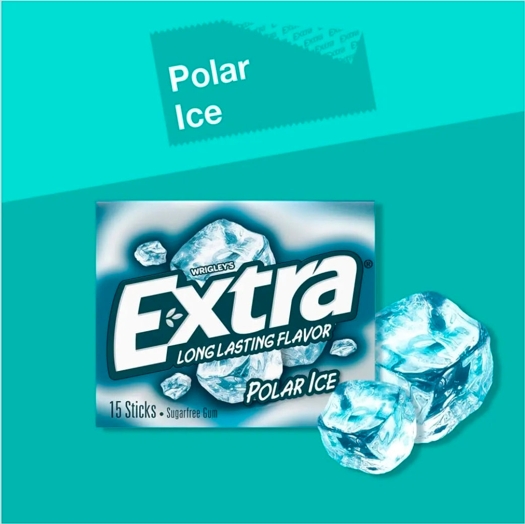 EXTRA Gum Polar Ice Sugar Free Chewing Gum, Single Pack, 15 Stick