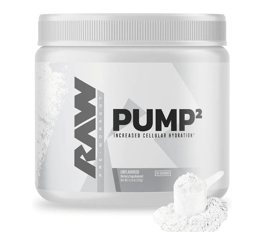 RAW Pump2 Pre Workout | Glycerol Pump Pre Workout Supplement, Pair Pump Supplement for Best Results Or Any Preworkout Powder | Enhanced Hydration and Boost Energy | Unflavored (20 Servings)